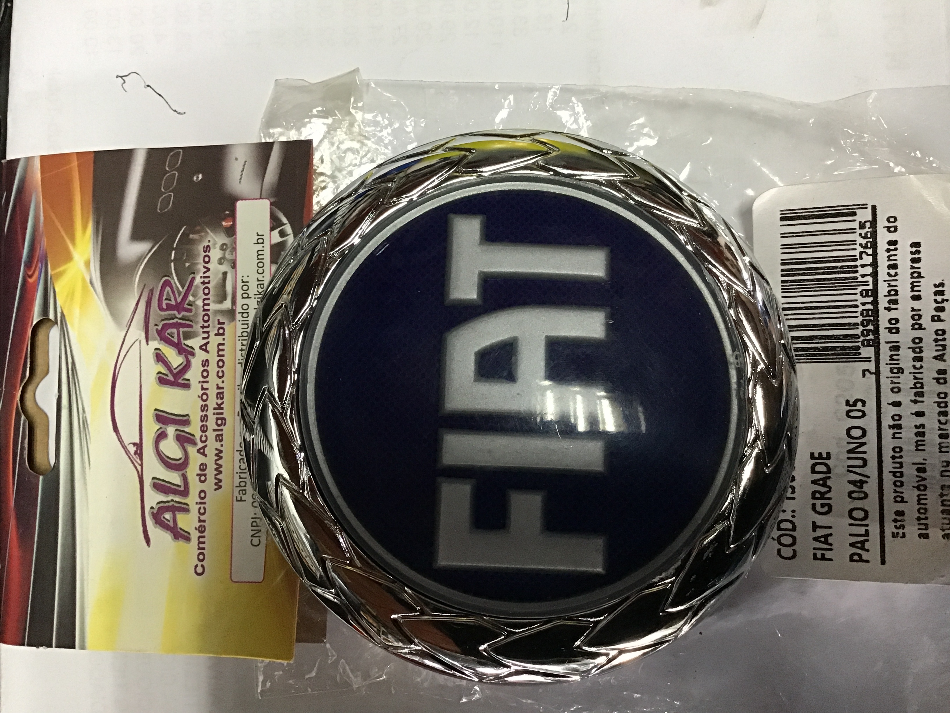 EMBLEMA PARRILLA "FIAT" AZUL 85mm